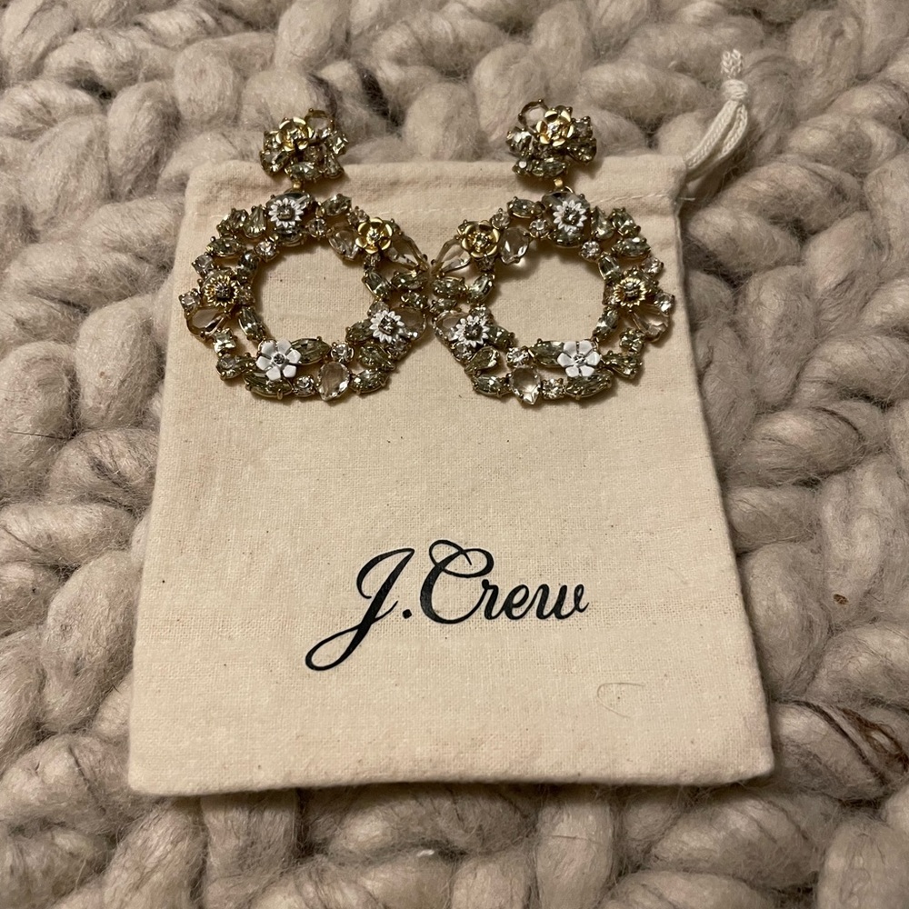 JCrew floral hoop earrings - Picture 2 of 2